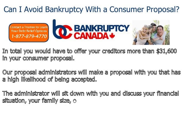 Can I Avoid Bankruptcy With a Consumer Proposal?