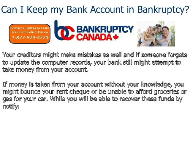 Can I Keep my Bank Account in Bankruptcy?