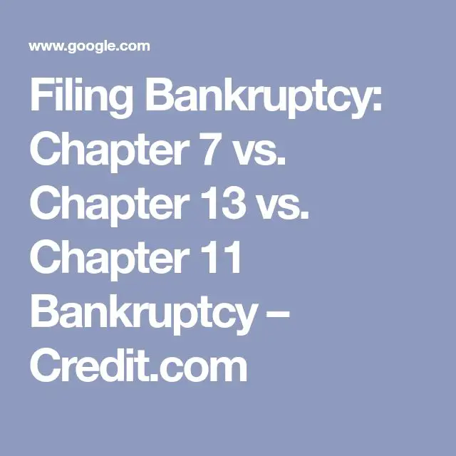 Chapter 7 vs. Chapter 13 vs. Chapter 11 Bankruptcy