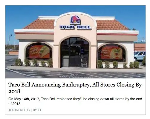 FACT CHECK: Is Taco Bell Closing All Stores?