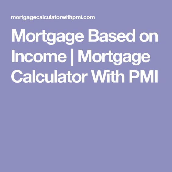 How To Calculate Mortgage Based On Income