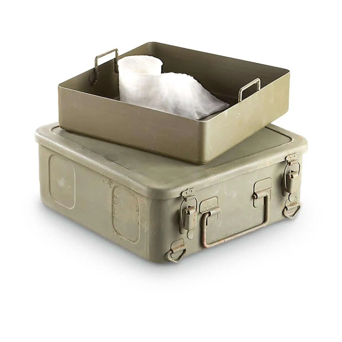 New French Military Surplus Medical Box, Olive Drab
