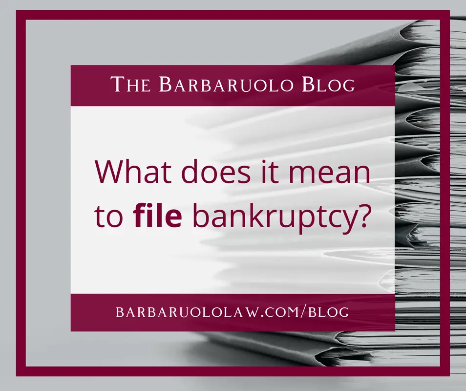 What does it mean to file bankruptcy?